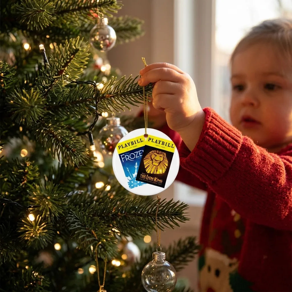 CUSTOM Playbill Covers - Family Shows - Ceramic Ornament - Choose 2 favorites from 20+ Covers