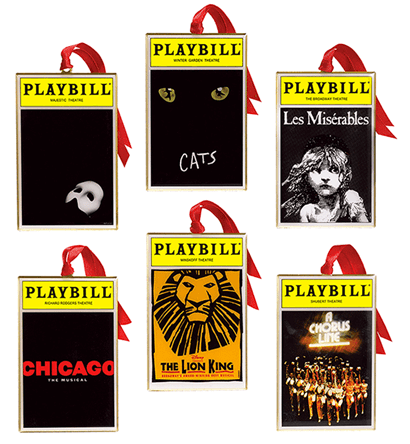 2012 Playbill Ornaments from the Broadway Cares Classic Collection - Set of Six