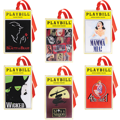 2013 Playbill Ornaments from the Broadway Cares Classic Collection - Set of Six