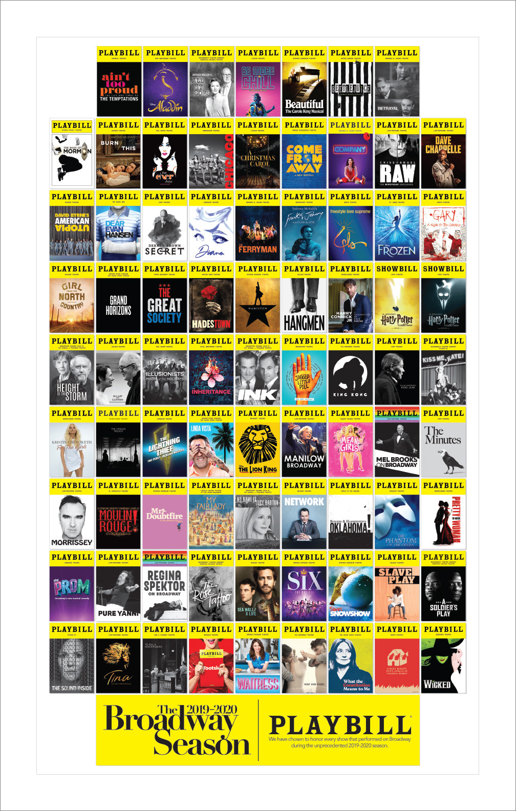 Broadway Season Playbill Poster 2019 - 2020