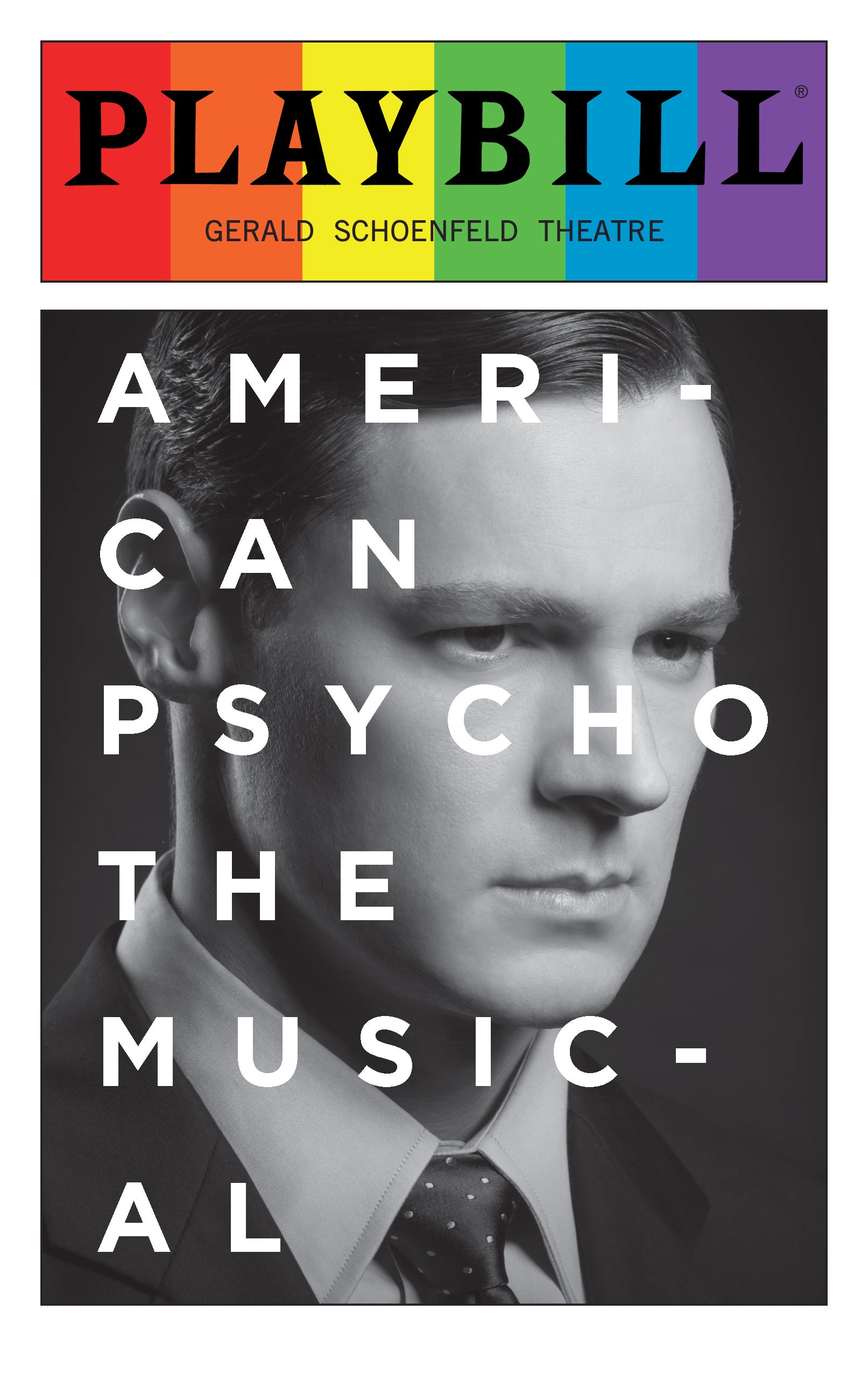 American Psycho - June 2016 Playbill with Rainbow Pride Logo