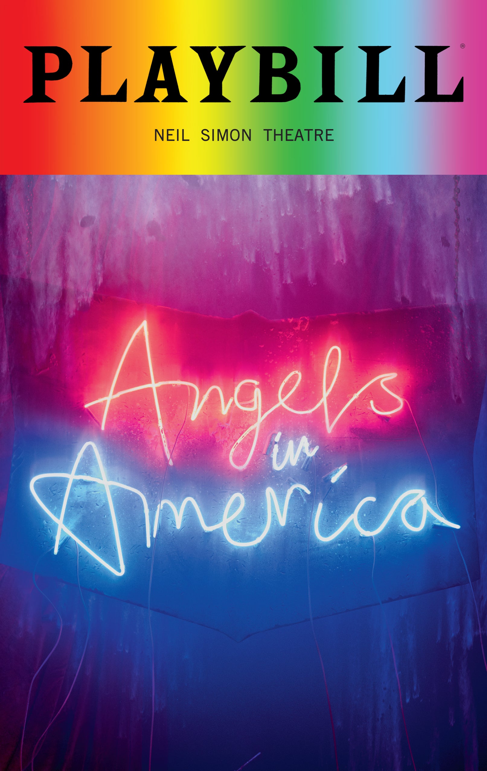 Angels in America: Millennium Approaches and Perestroika - June 2018 Playbill with Rainbow Pride Logo