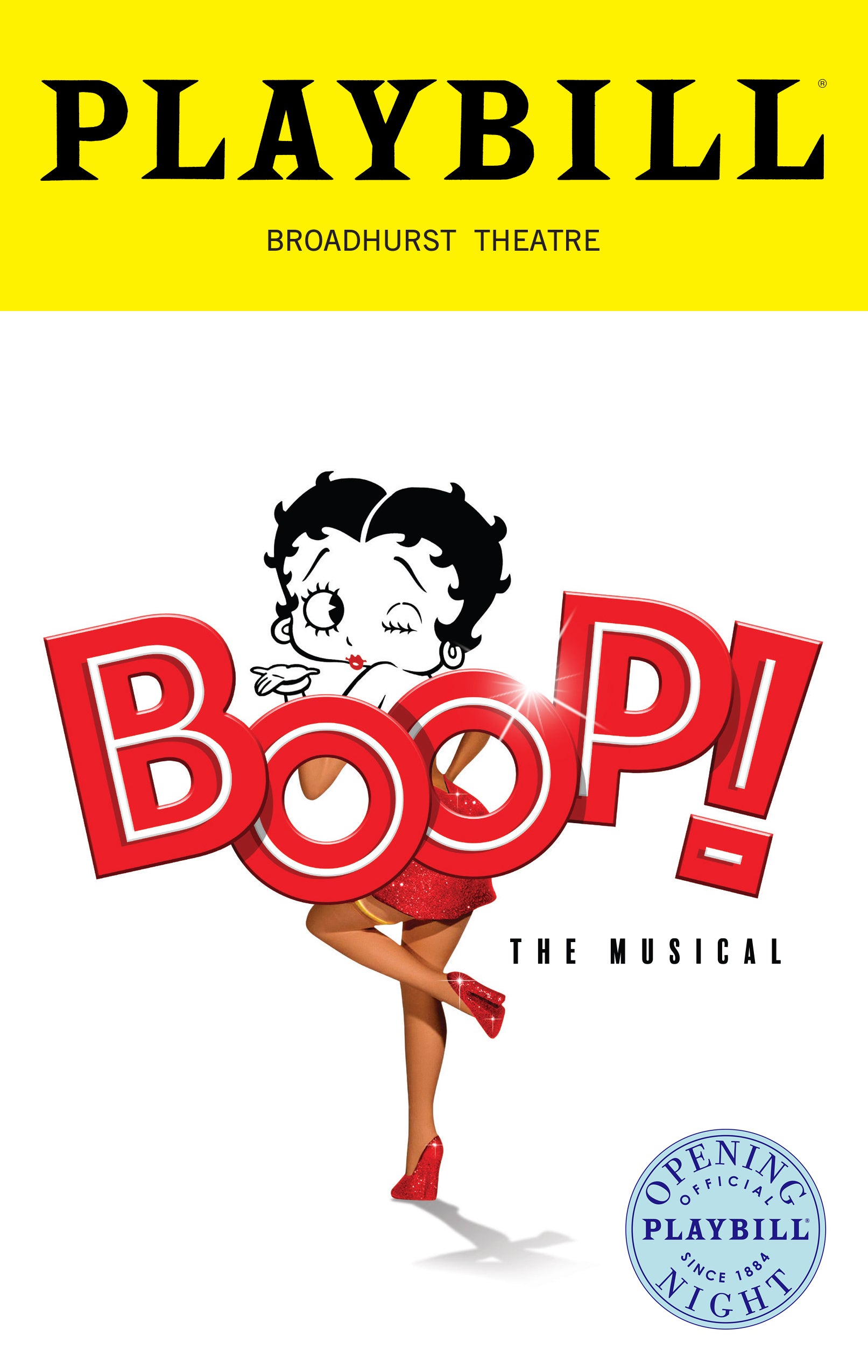 BOOP! The Musical Limited Edition Official Opening Night Playbill
