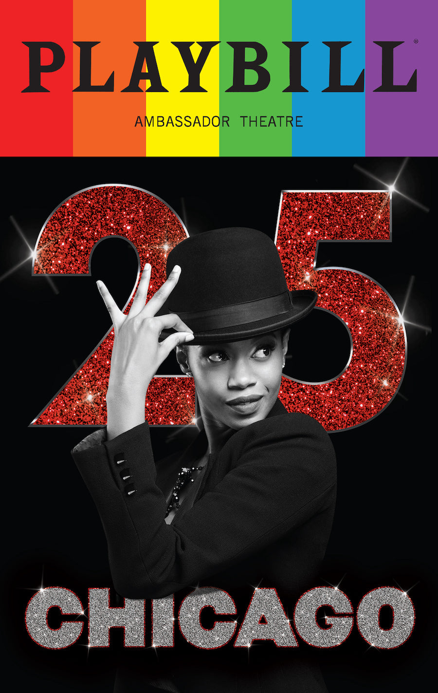 Chicago 2022 Playbill with Rainbow Pride Logo