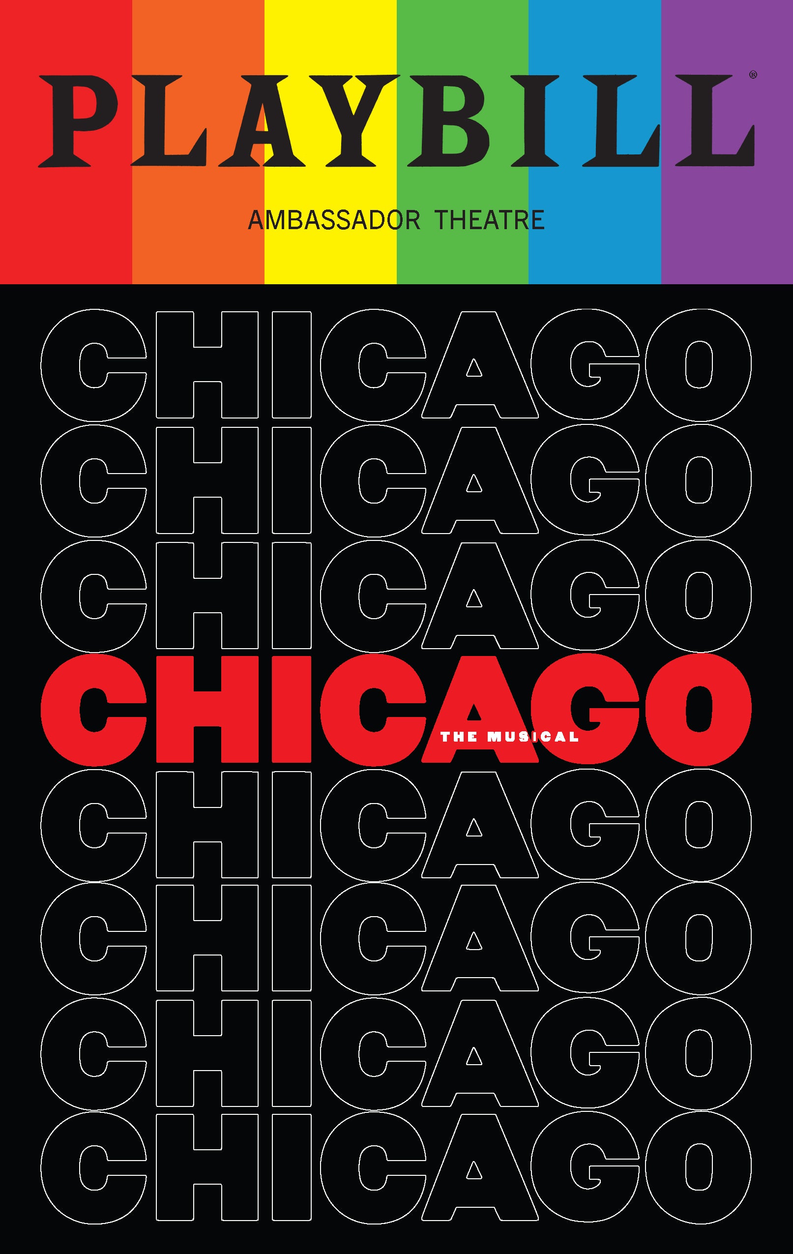 Chicago Playbill with Limited Edition 2023 Rainbow Pride Logo