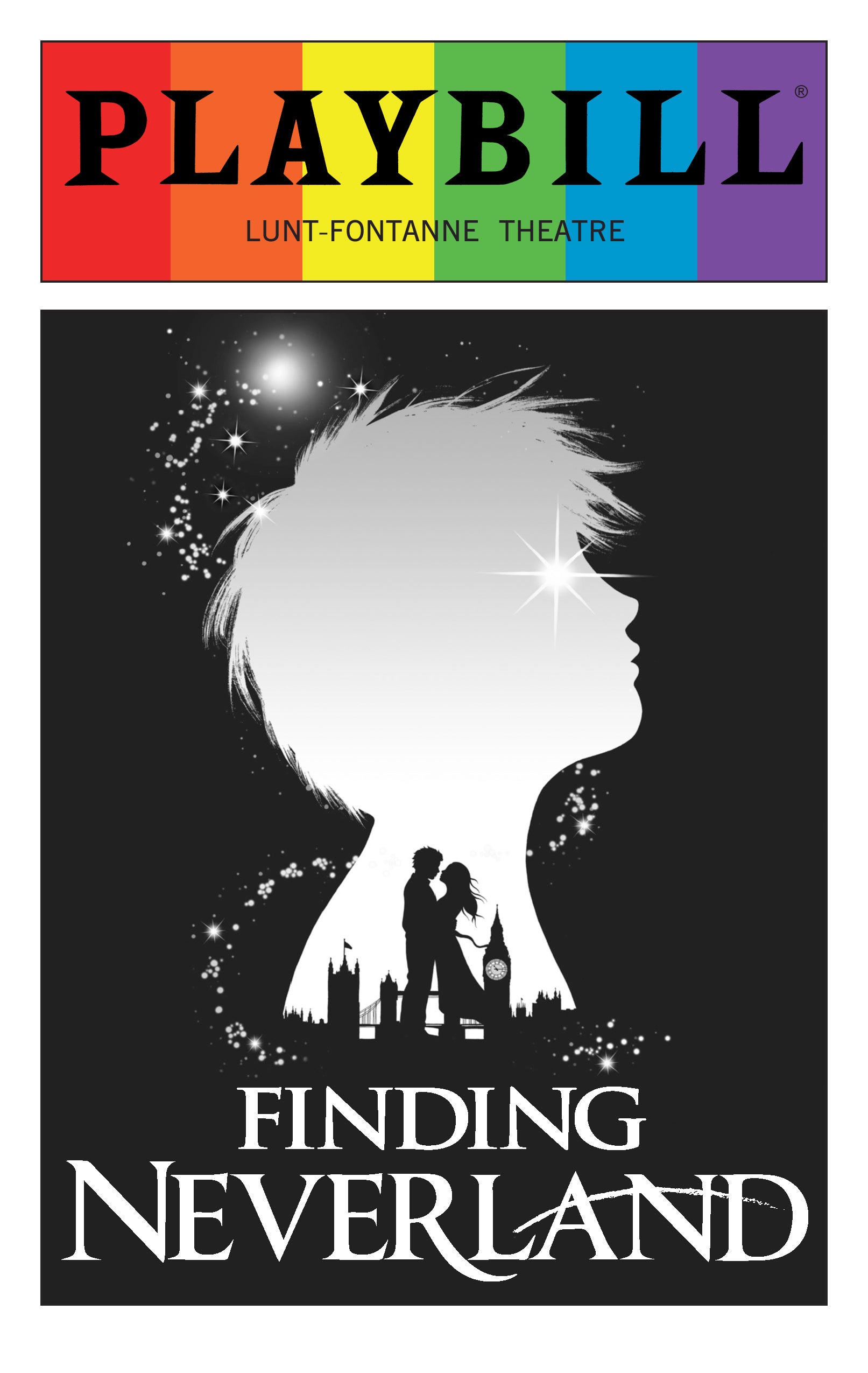 Finding Neverland - June 2016 Playbill with Rainbow Pride Logo
