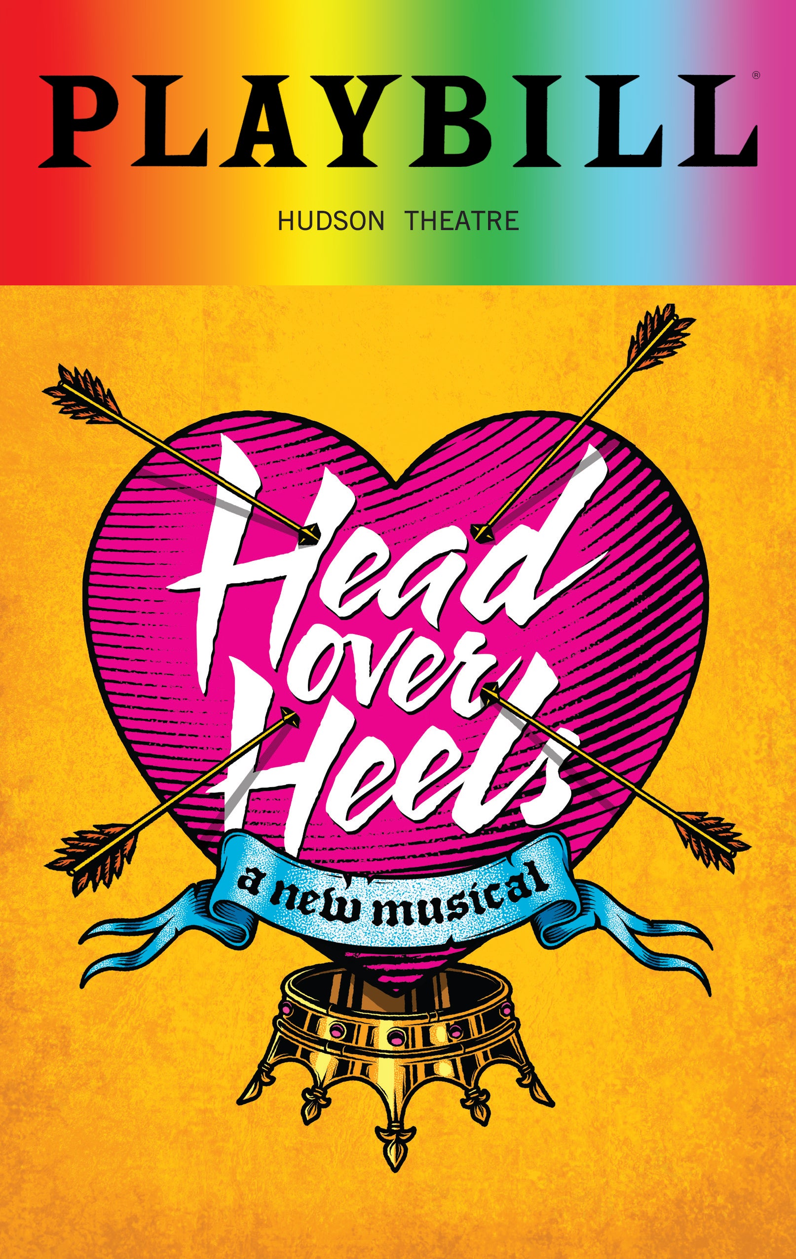 Head Over Heels - June 2018 Playbill with Rainbow Pride Logo