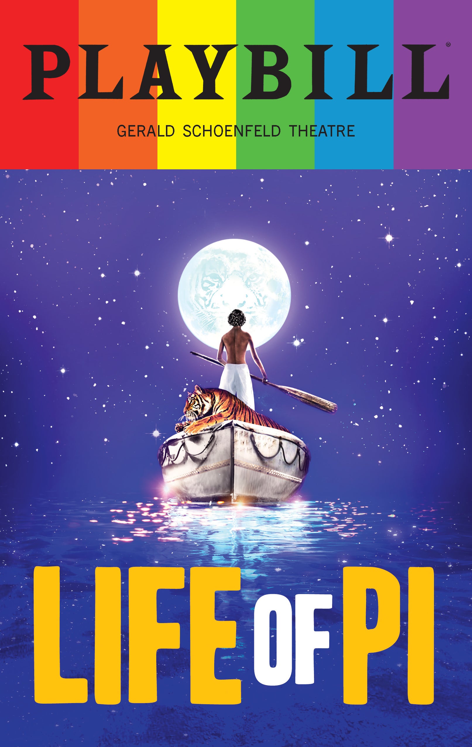 Life of Pi the Broadway Play Playbill with Limited Edition 2023 Rainbow Pride Logo