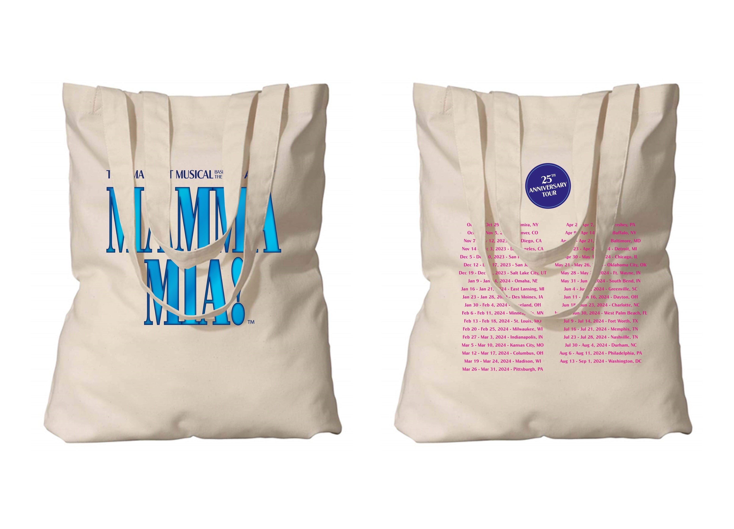 Mamma Mia! 25th Anniversary Tour Tote Bag