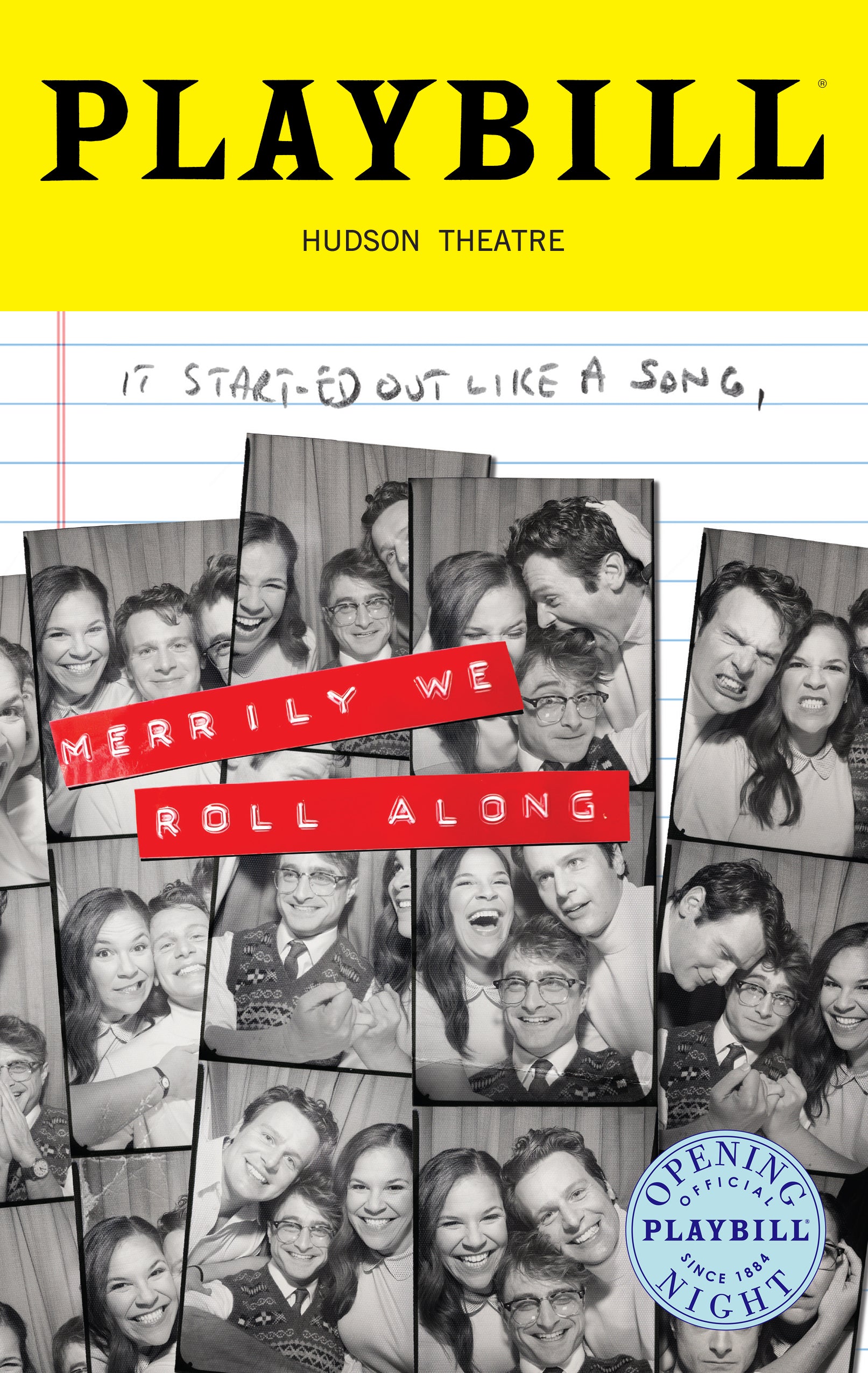 Merrily We Roll Along Limited Edition Official Opening Night Playbill
