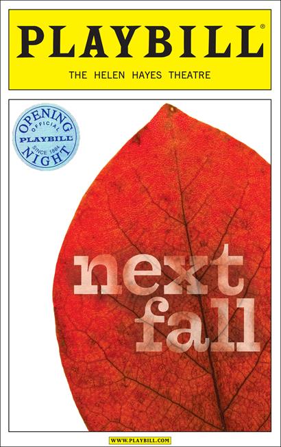 Next Fall Limited Edition Official Opening Night Playbill