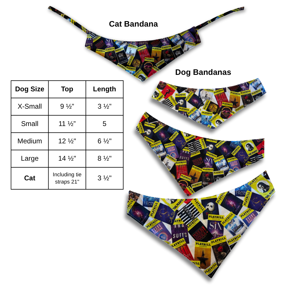 Playbill Cat Bandana - Choose a Pattern