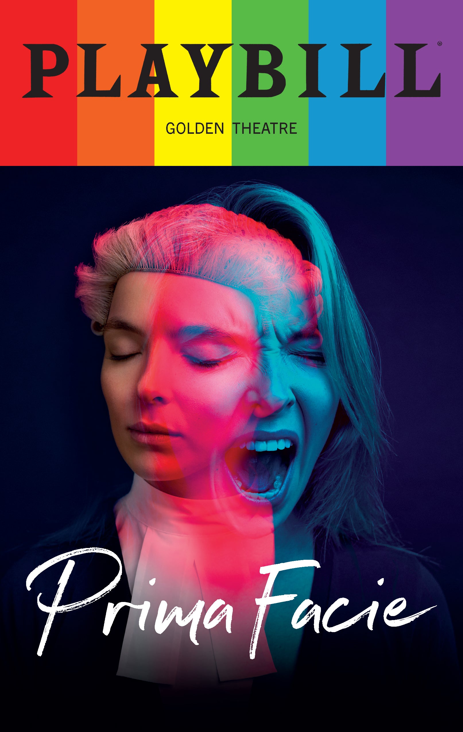 Prima Facie Playbill with Limited Edition 2023 Rainbow Pride Logo