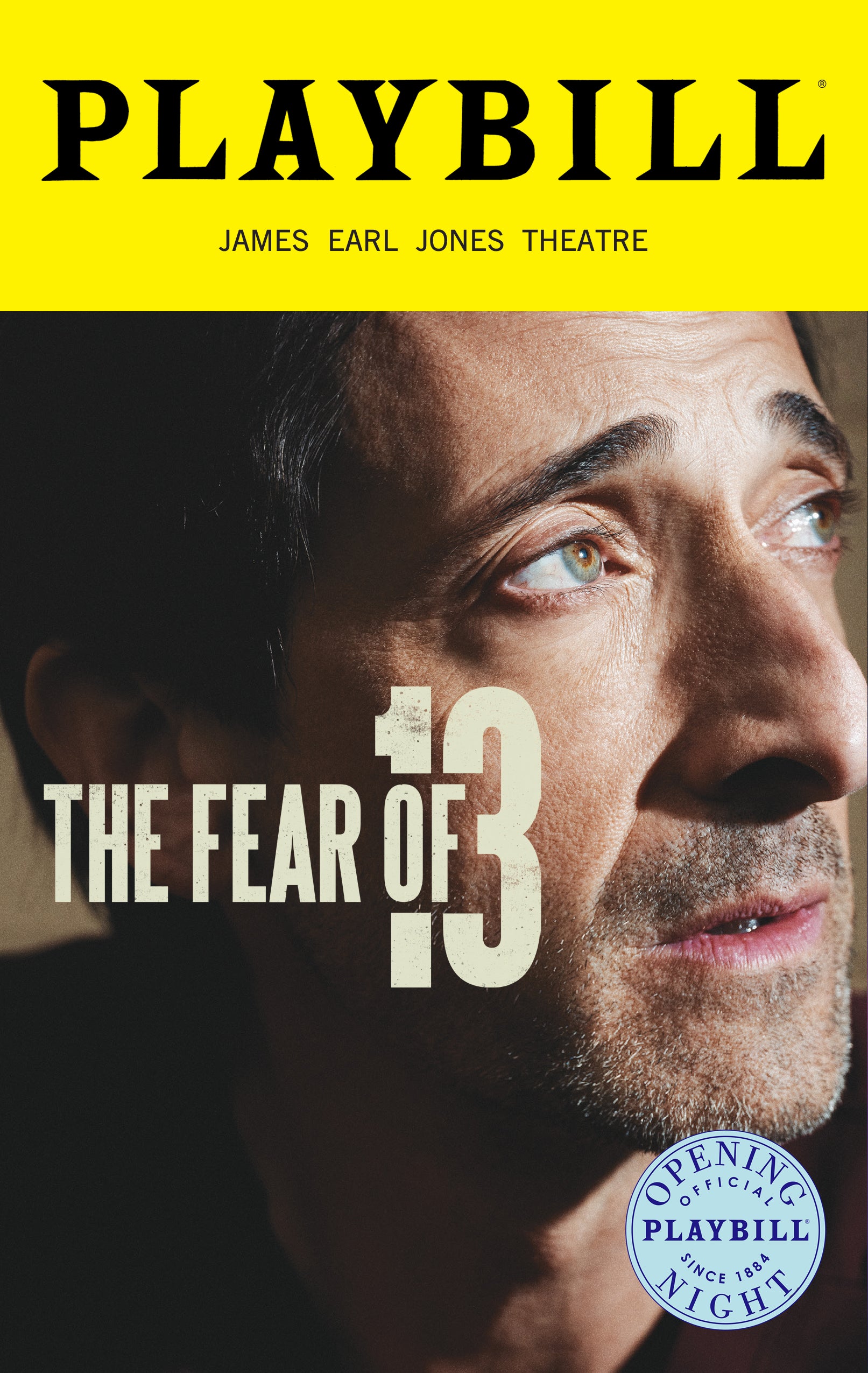 The Fear of 13 Limited Edition Official Opening Night Playbill - Adrien Brody