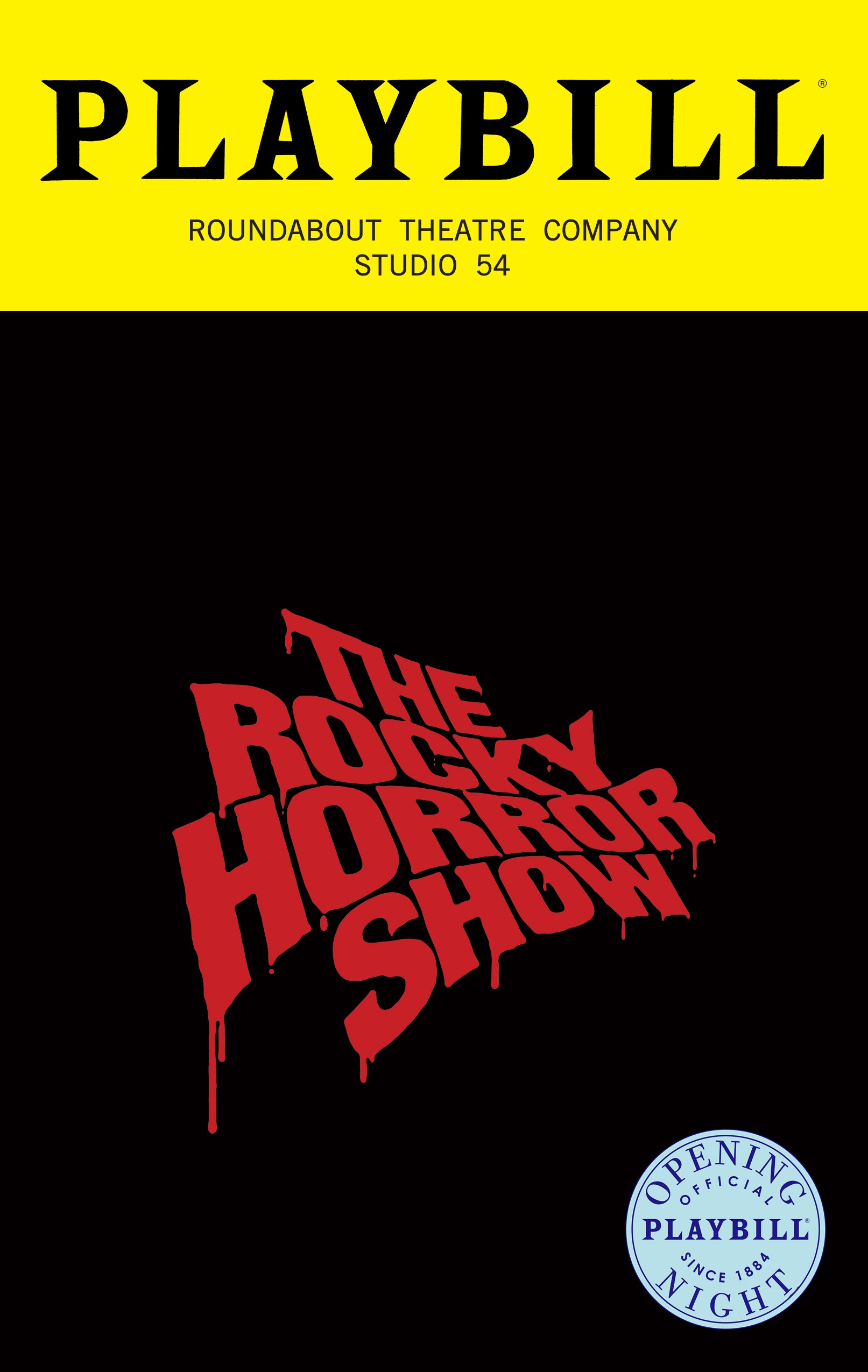 The Rocky Horror Show 2026 Revival Limited Edition Official Opening Night Playbill