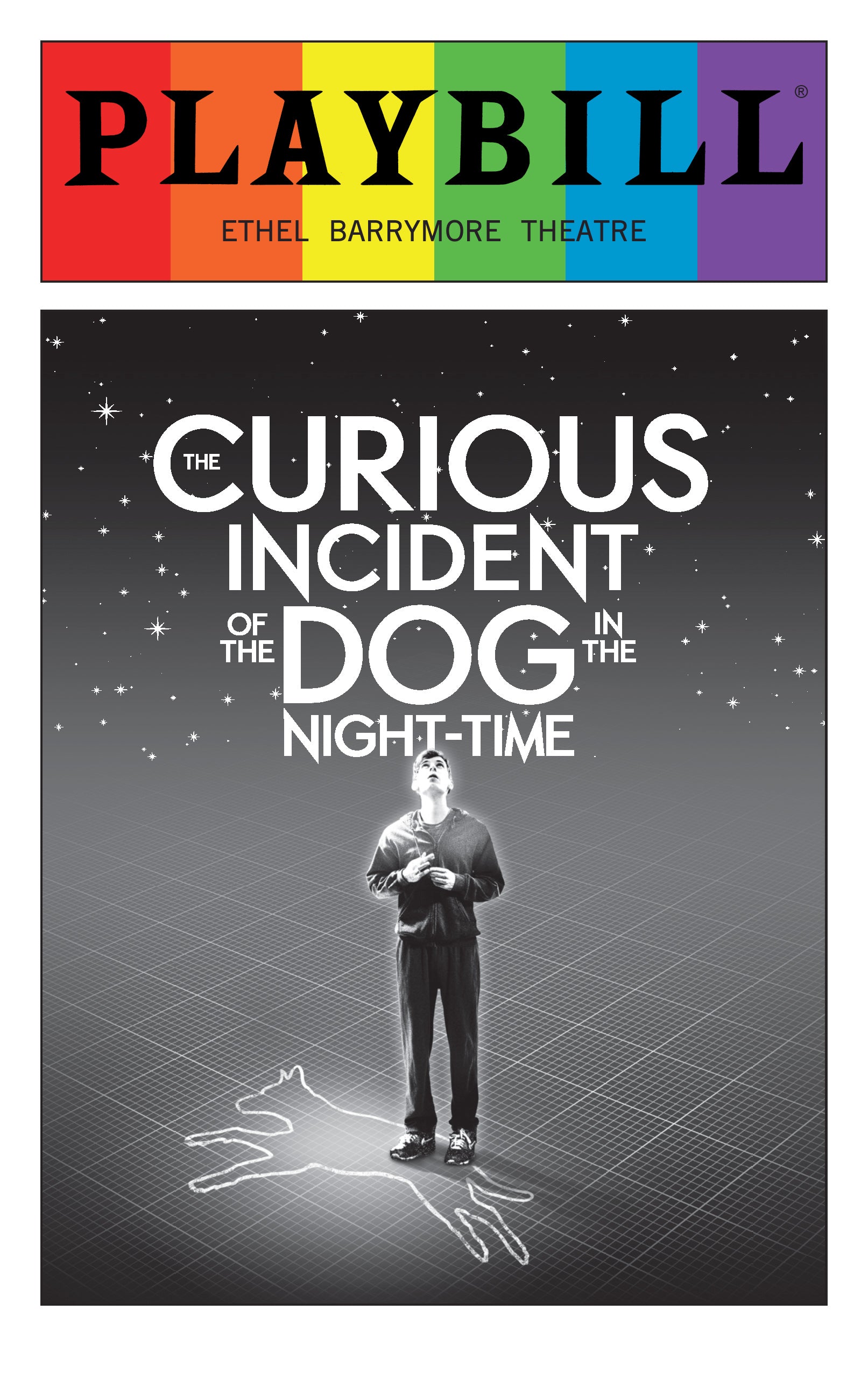 The Curious Incident of the Dog in the Night-Time - June 2016 Playbill with Rainbow Pride Logo