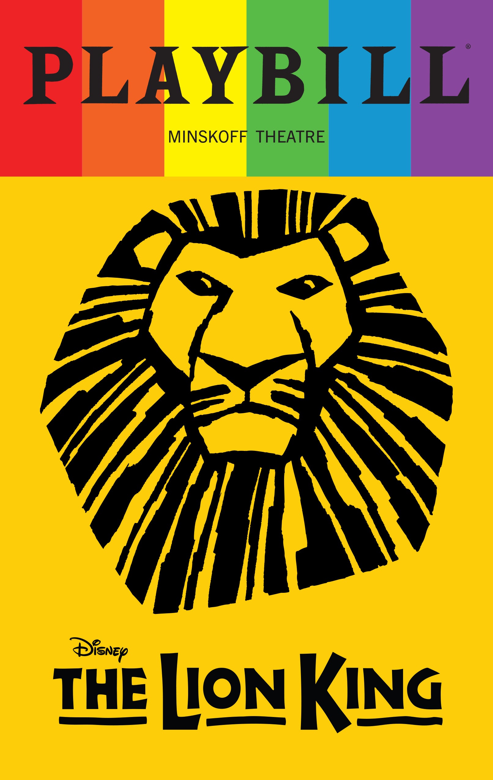The Lion King Playbill with Limited Edition 2025 Rainbow Pride Logo