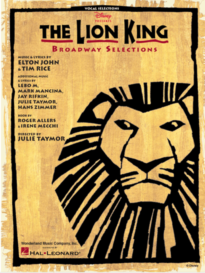 The Lion King Broadway Souvenir Edition Piano-Vocal Selections Songbook
