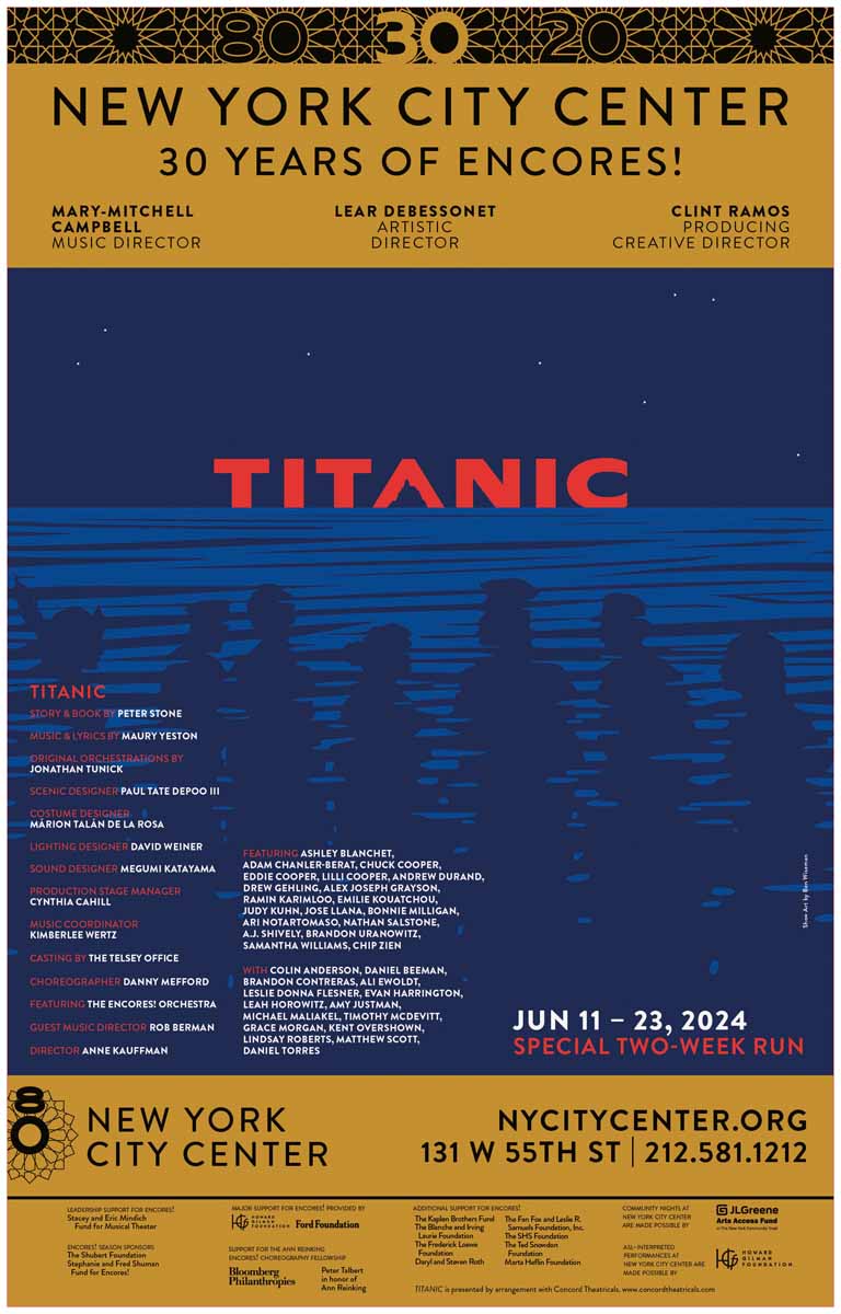 Titanic 2024 Encores! Season Windowcard