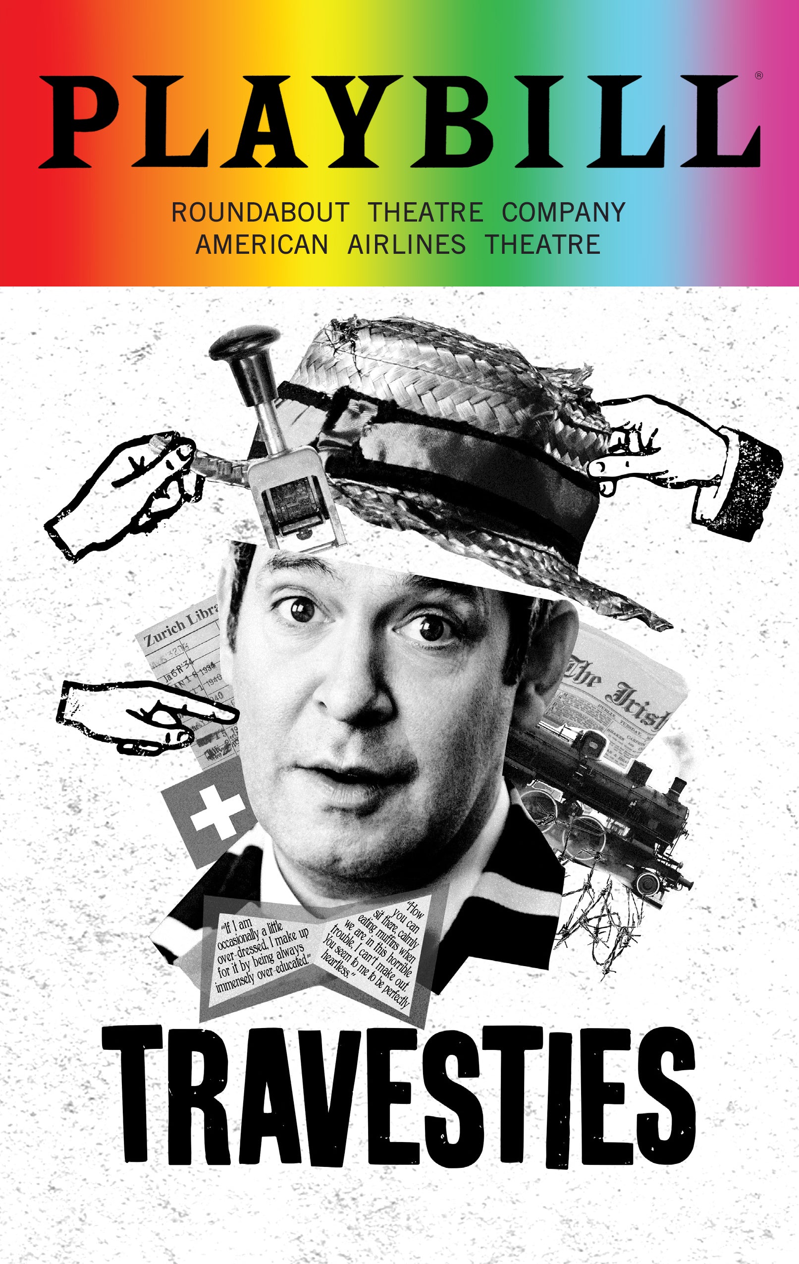 Travesties - June 2018 Playbill with Rainbow Pride Logo