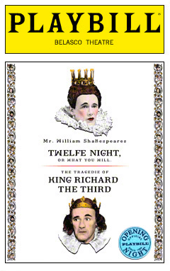 Twelfth Night-Richard the Third in Rep Limited Edition Opening Night Playbill