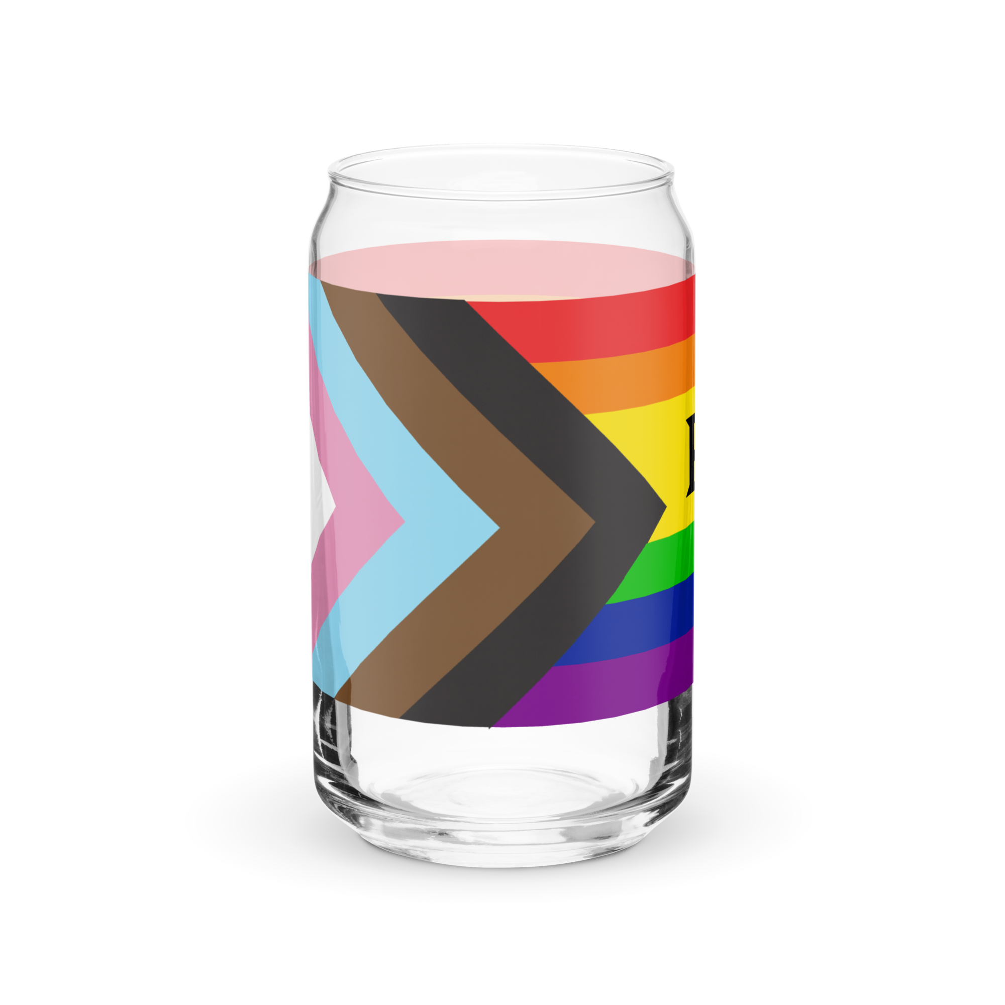 Playbill Pride - Progress Flag - Can-Shaped Glass