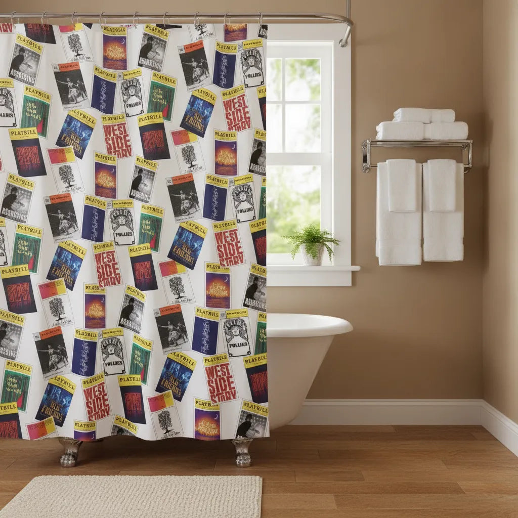 CUSTOM - 10 Cover Sondheim Shower Curtain