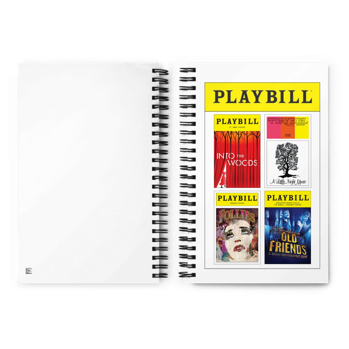 Custom Playbill Spiral Notebook with 4 Sondheim Covers - Choose 4 Favorites from 30+ Covers!