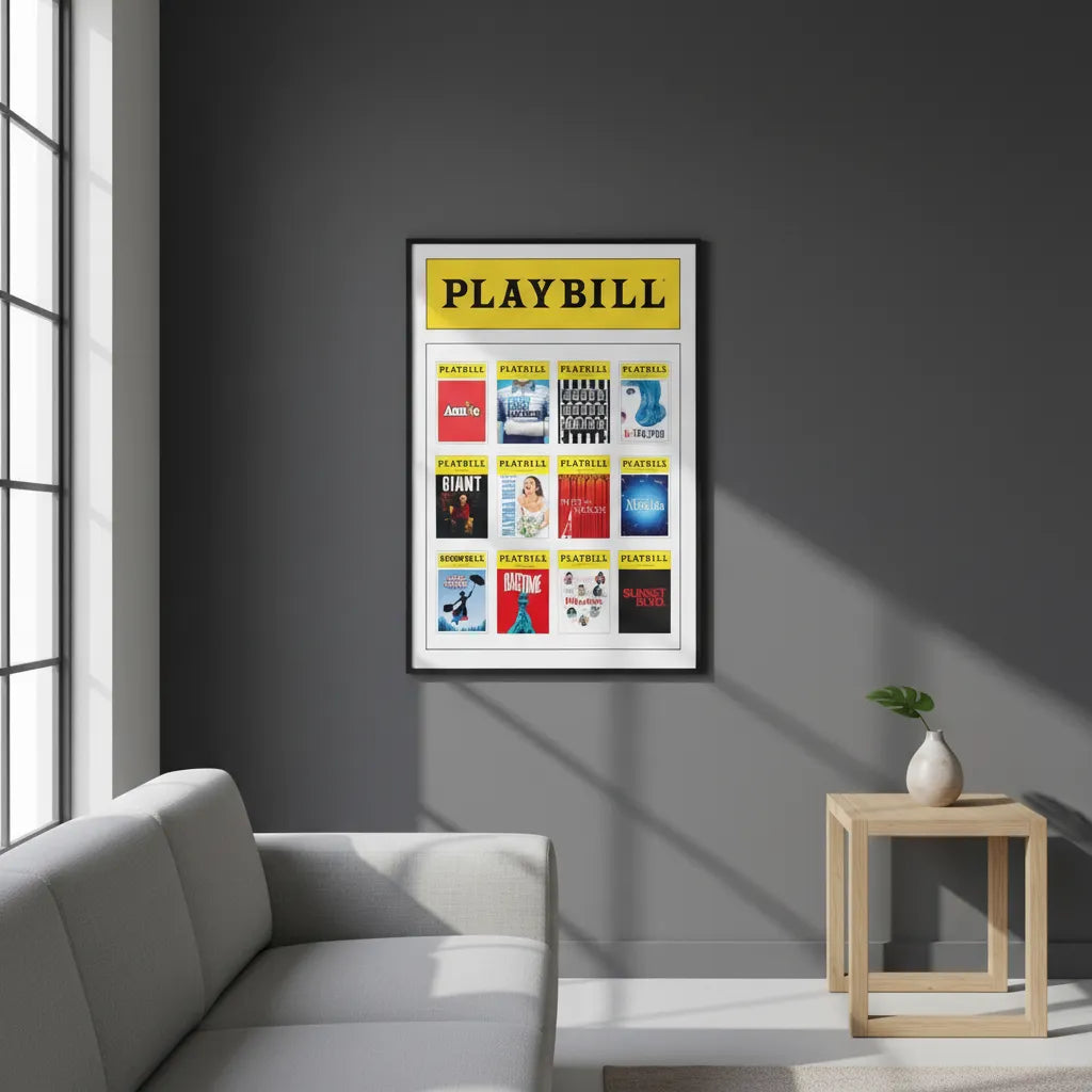 Custom Playbill Poster with 12 Playbill Covers - Choose your favorite Playbill covers and create your own 24" x 36" poster.