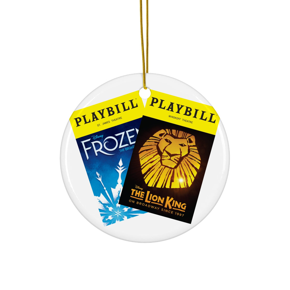 CUSTOM Playbill Covers - Family Shows - Ceramic Ornament - Choose 2 favorites from 20+ Covers