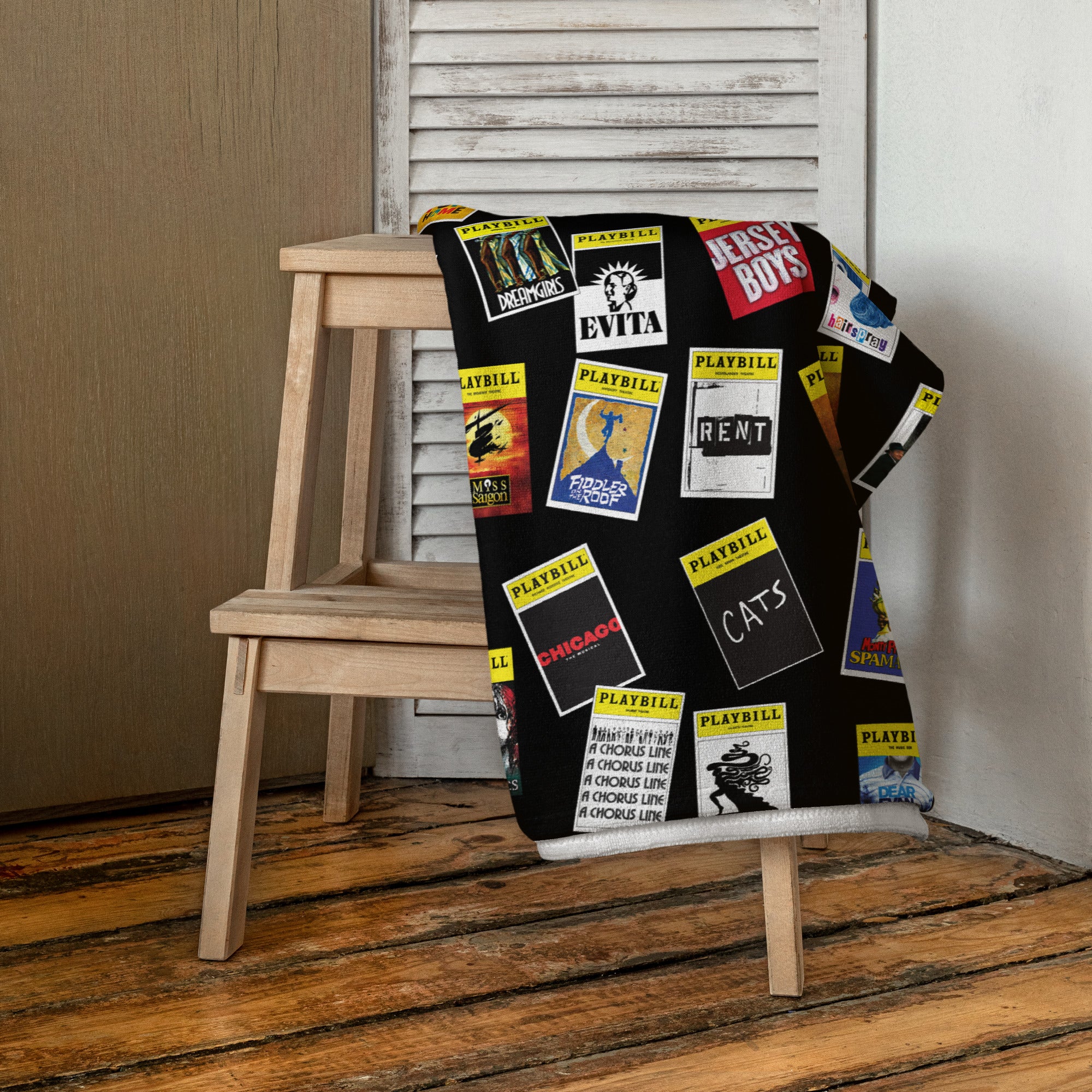 Playbill Beach Towel - Black