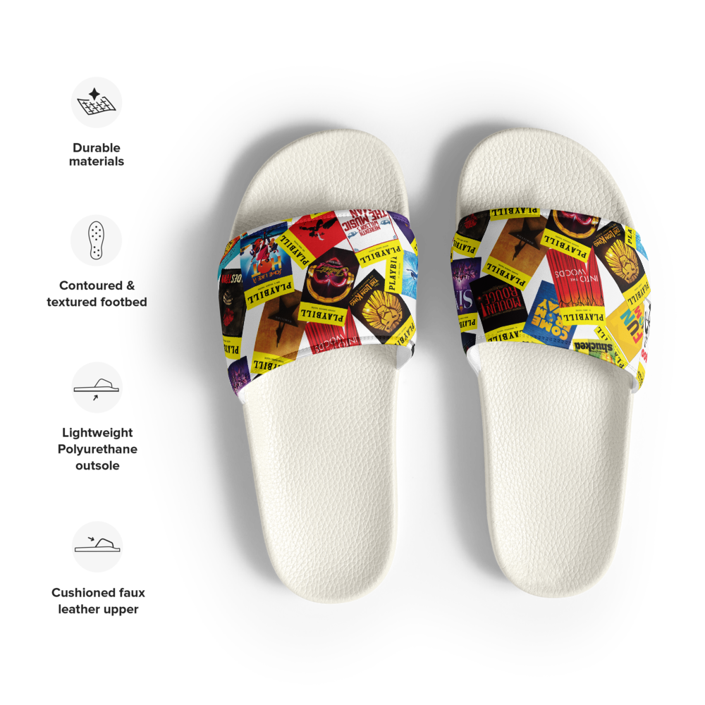 Playbill Covers - Women's Slides in White