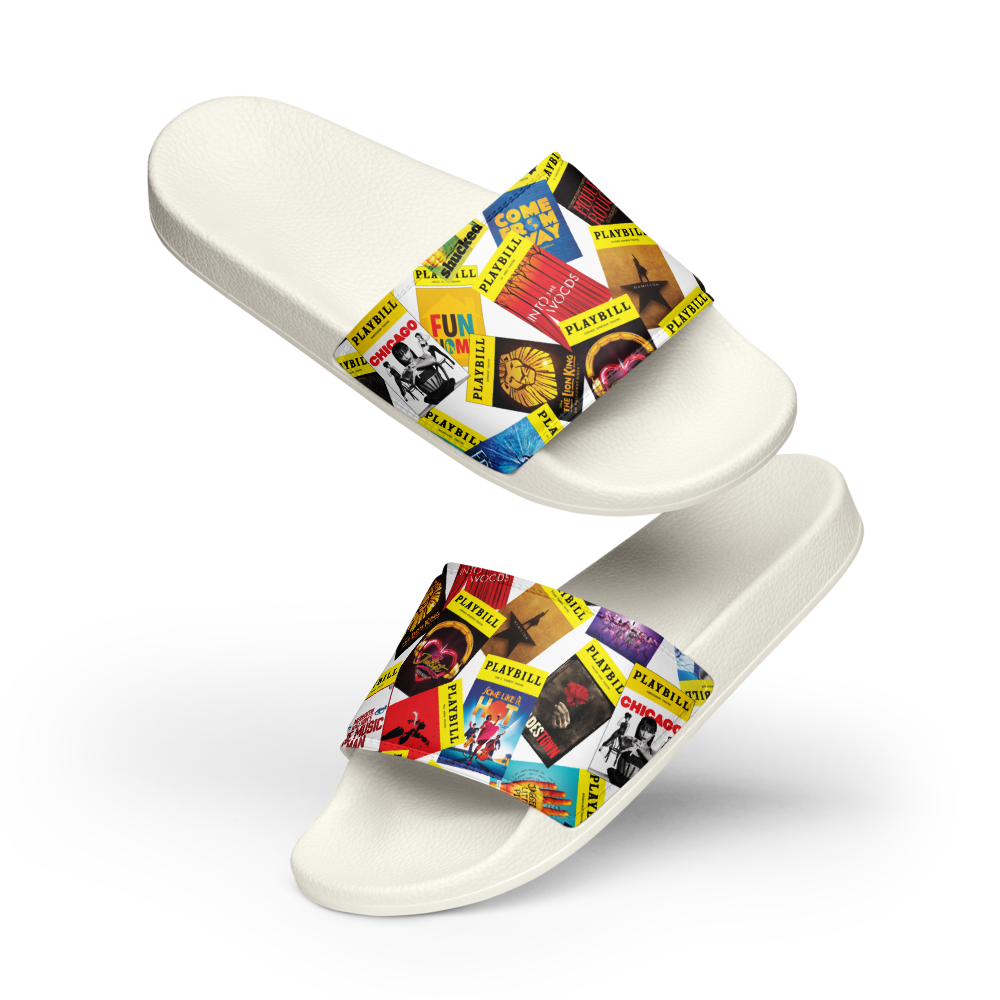 Playbill Covers - Women's Slides in White