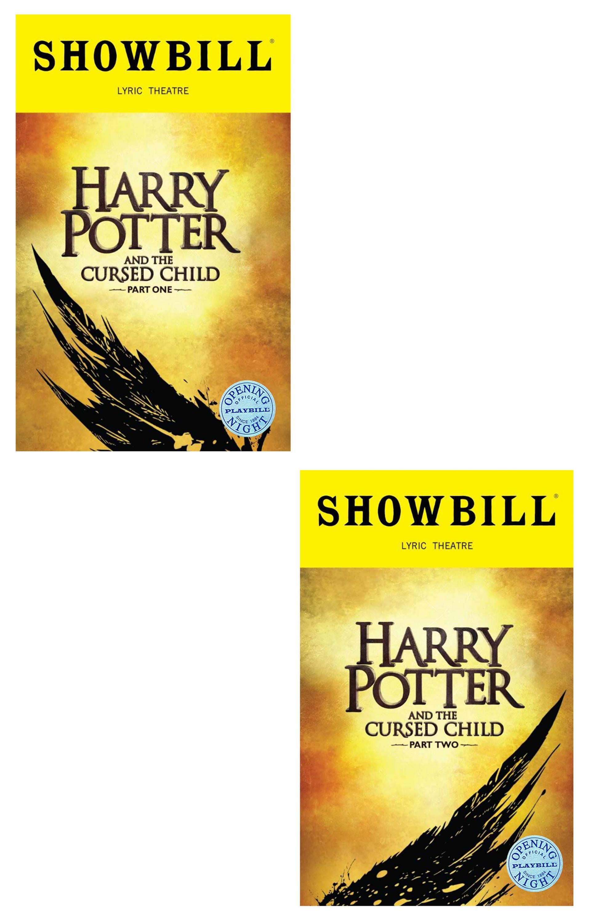 Harry Potter and the Cursed Child, Parts One and Two Limited Edition Official Opening Night Playbills