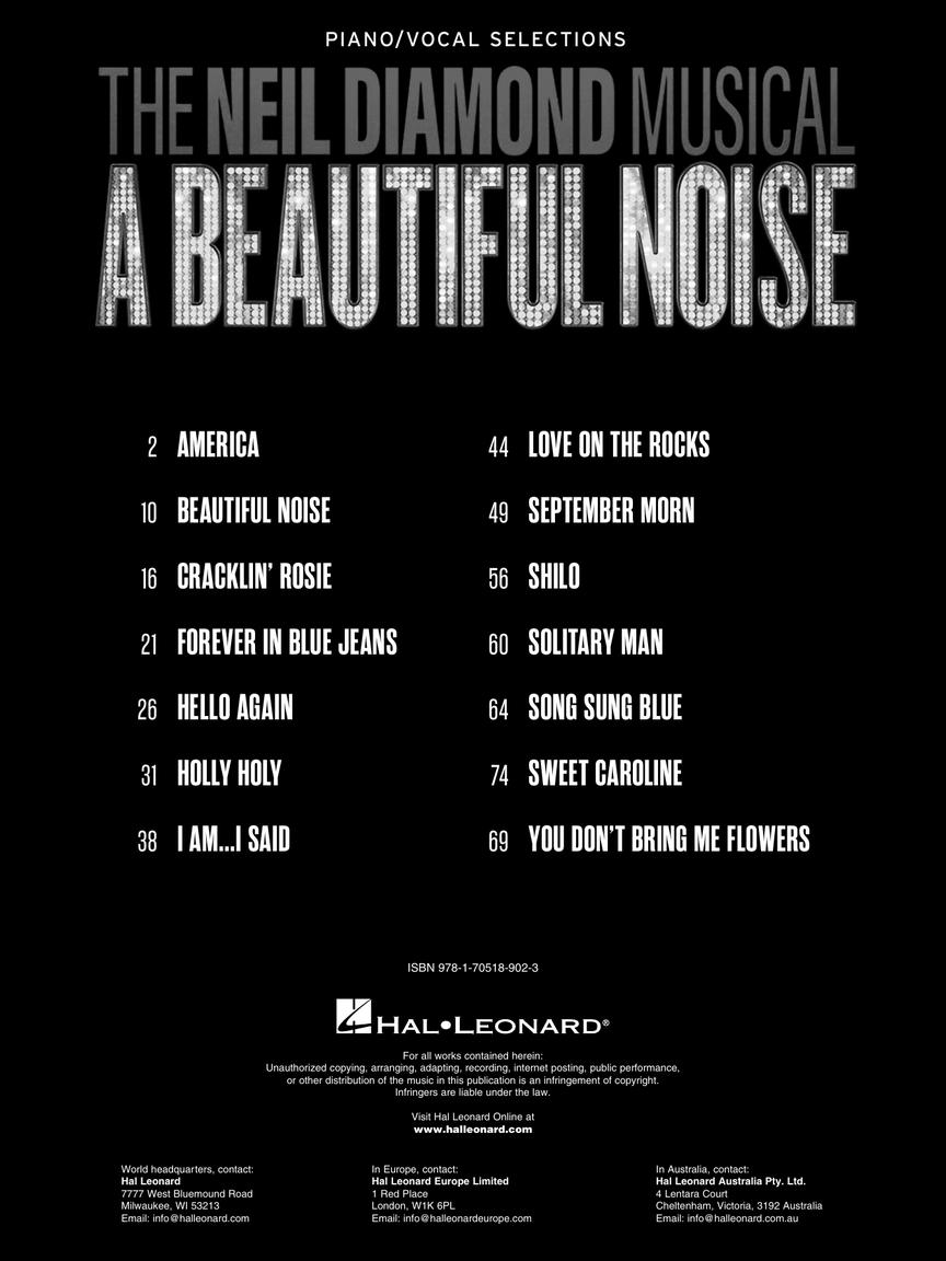 A Beautiful Noise - The Neil Diamond Musical, Piano-Vocal Selections