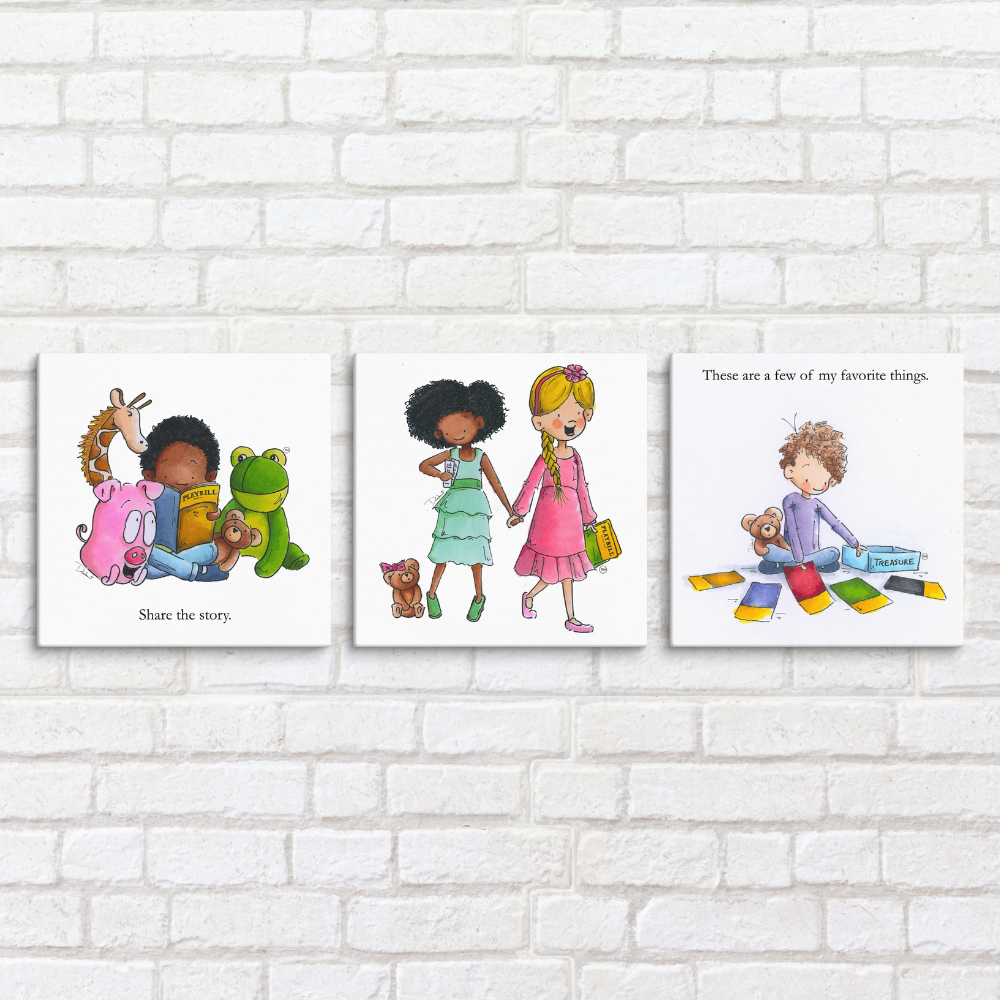 The Little Theatre Kid Playbill Collection - "We Saw a Broadway Show!" - 8" x 8" Art Canvas