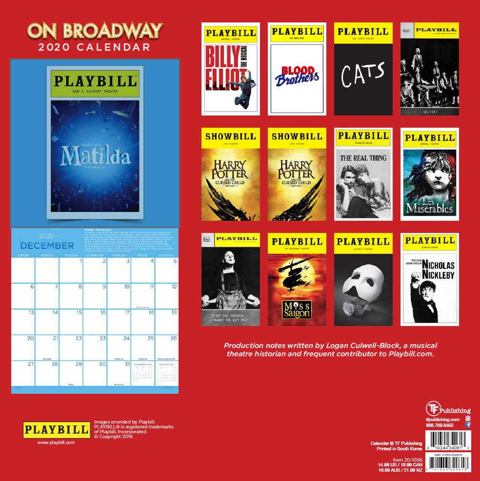 On Broadway: The 2020 Playbill Wall Calendar