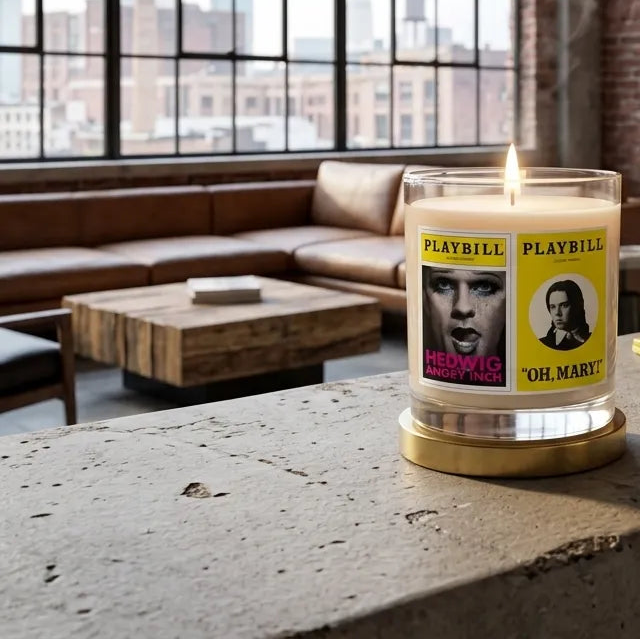CUSTOM Playbill Covers - Groundbreaking Shows Collection - Glass Jar Soy Wax Candle - Choose 2 Favorites from 30+ Covers