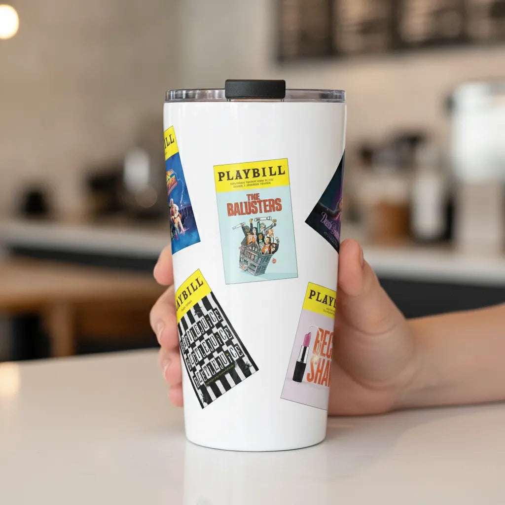 CUSTOM 20 oz. Playbill Covers Stainless Steel Tumbler- Choose 7 Favorites from 70+ Covers!