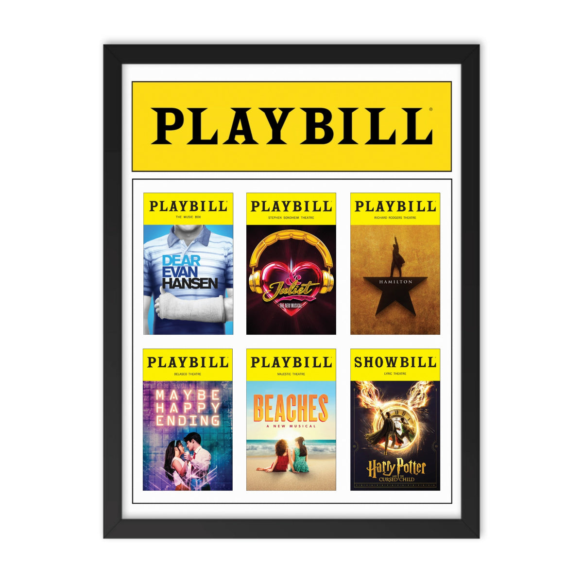CUSTOM - Playbill Framed Poster - Choose 6 Covers from over 70+ Playbills