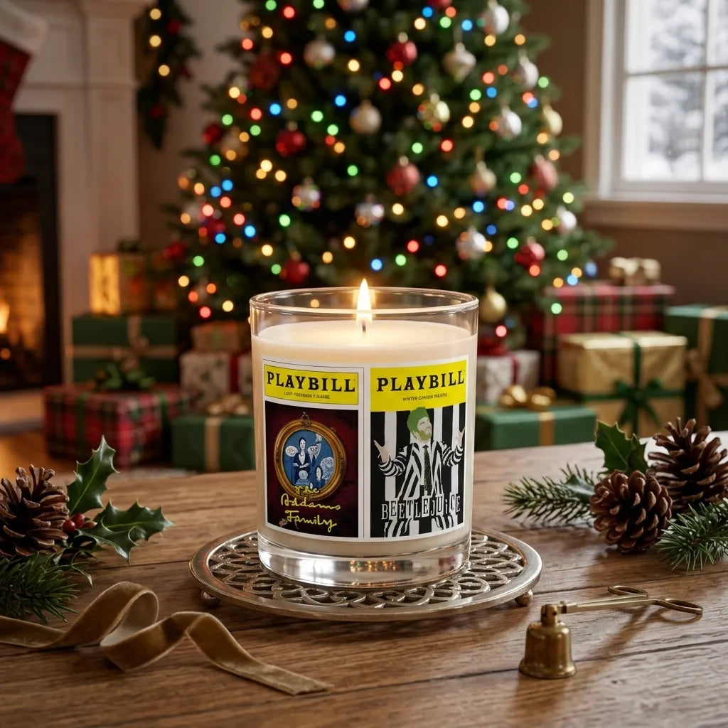 CUSTOM Playbill Covers - Family Shows - Glass Jar Soy Wax Candle - Choose 2 Favorites from 20+ Covers