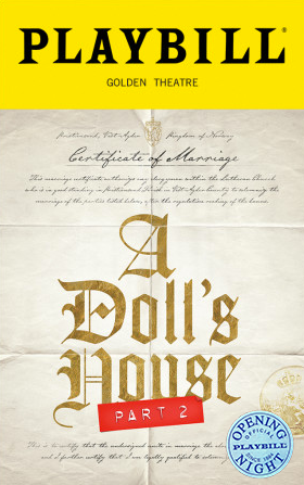 A Doll's House Part 2 Limited Edition Official Opening Night Playbill