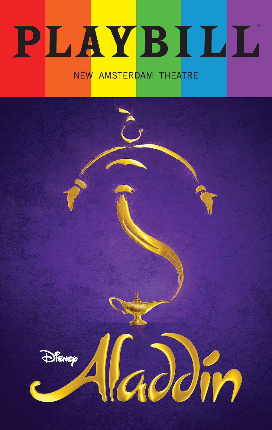 Aladdin June 2022 Playbill with Rainbow Pride Logo