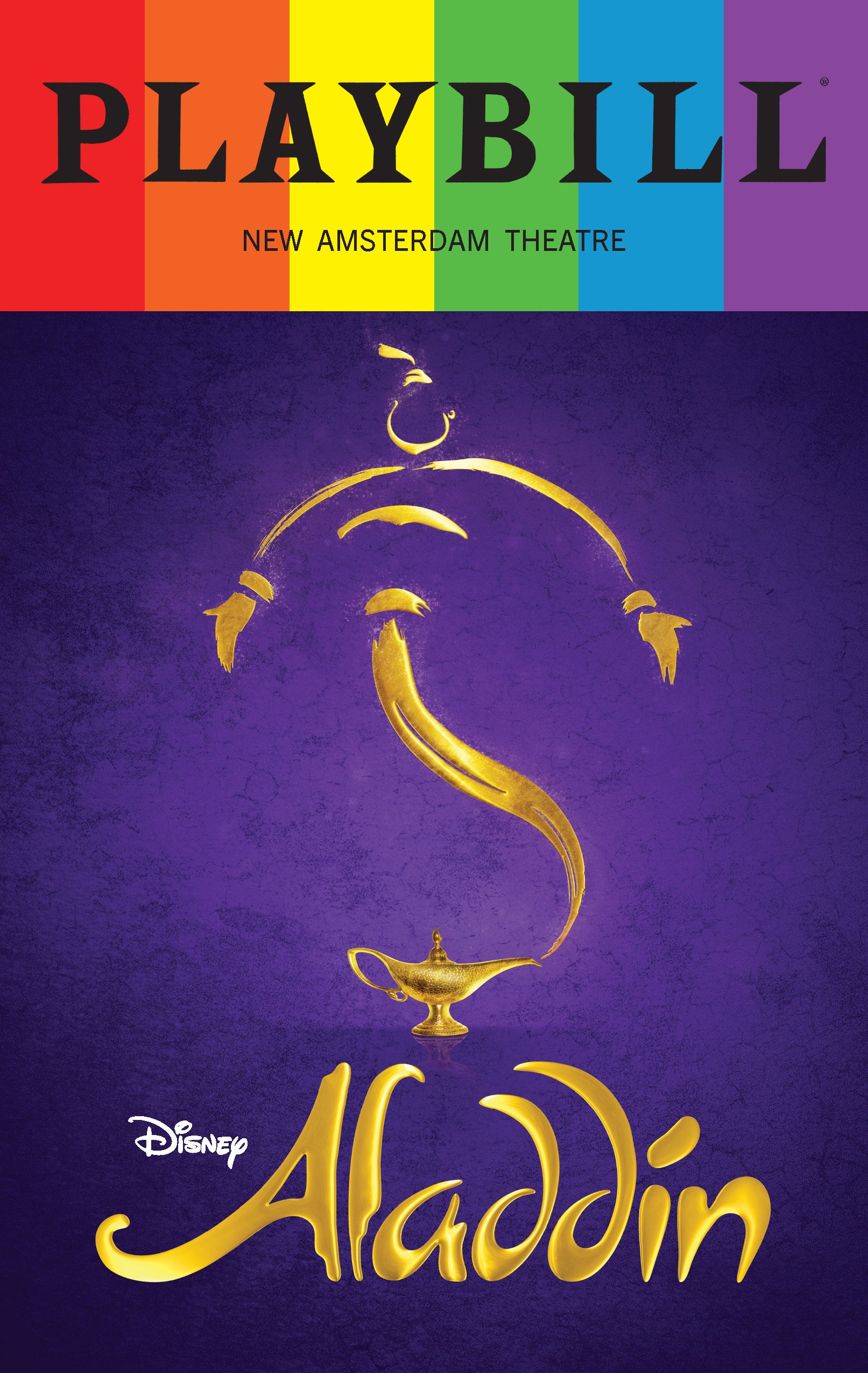 Aladdin Playbill with Limited Edition 2023 Rainbow Pride Logo