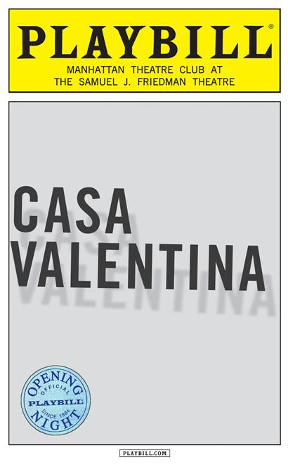 Casa Valentina Limited Edition Official Opening Night Playbill