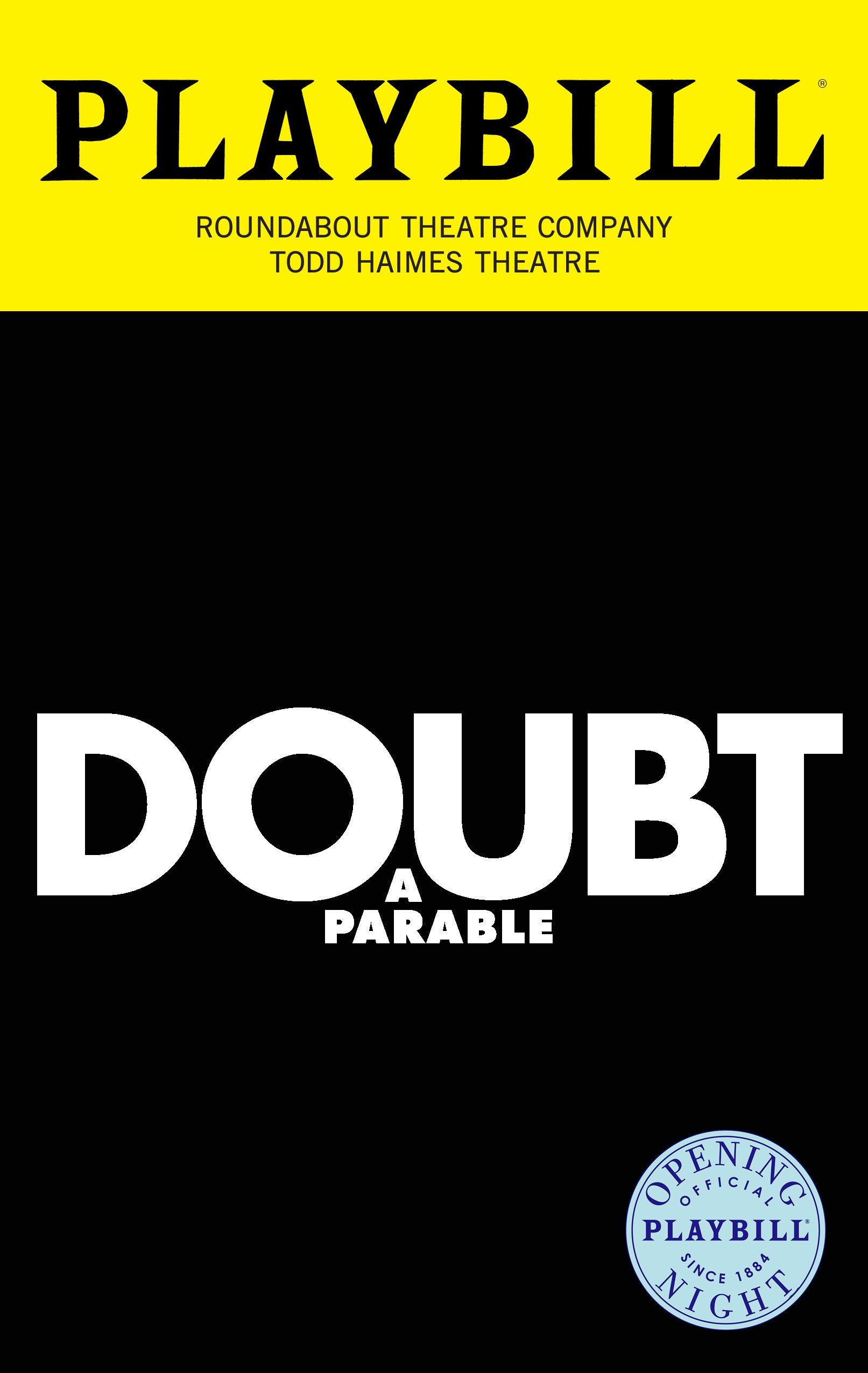 Doubt 2024 Revival Limited Edition Official Opening Night Playbill