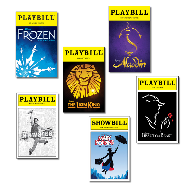 Disney On Broadway Sticker Pack of Playbill Covers