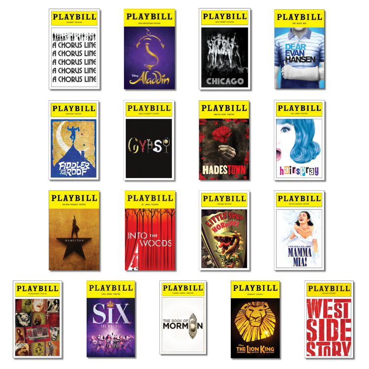 All Time Favorite Musicals Sticker Pack of Playbill Covers