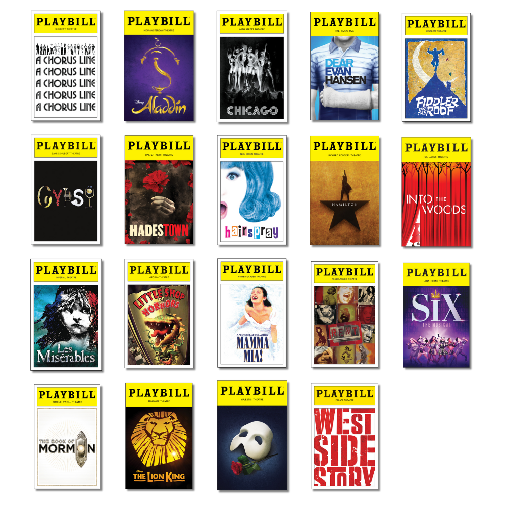 All-Time Favorite Musicals Sticker Pack of Playbill Covers