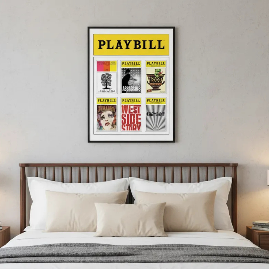 CUSTOM - Playbill Framed Poster - Choose 6 Covers from over 70+ Playbills